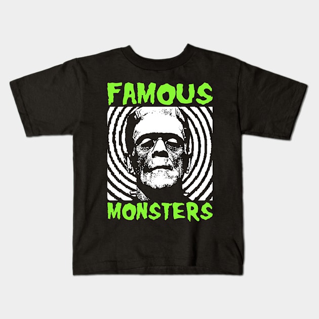 The Famous Monsters Kids T-Shirt by fuzzdevil